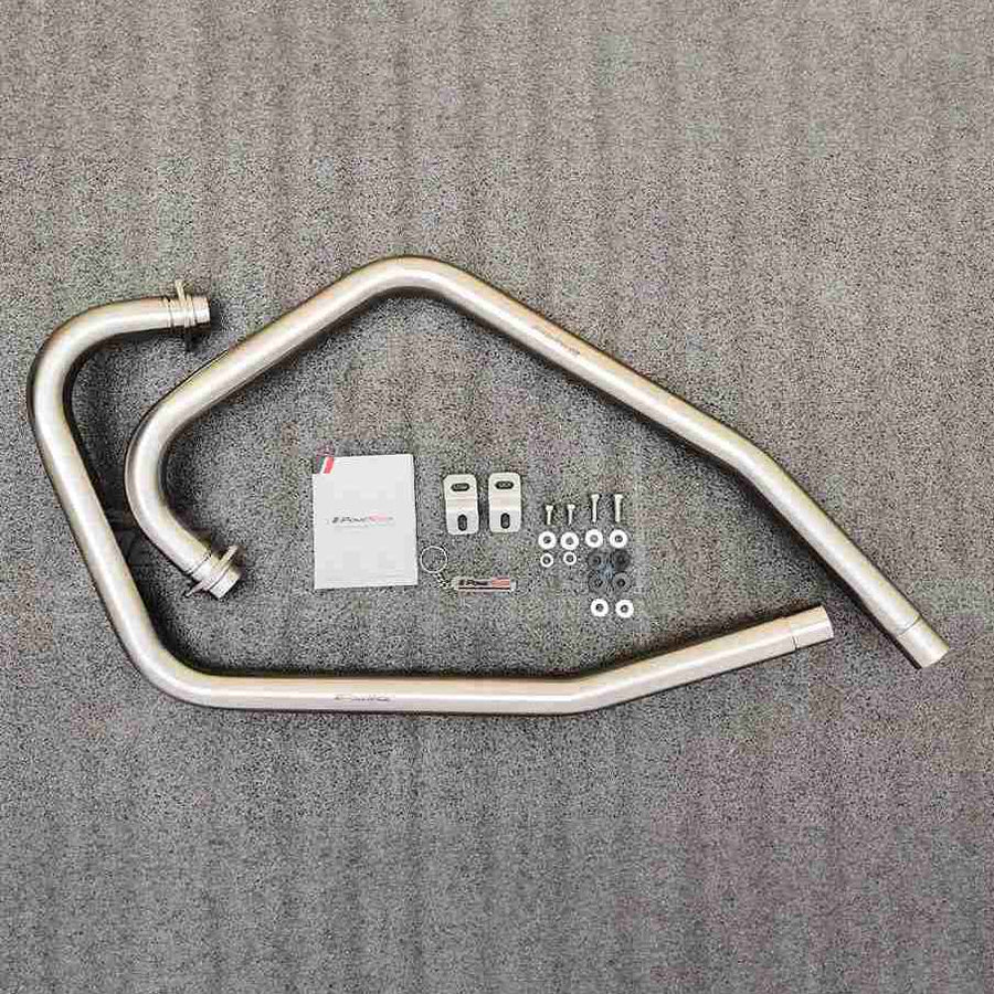 Powerage Performance Headers For Royal Enfield GT / Interceptor 650 Brushed Steel Finish Dual O2 Sensor - 2025